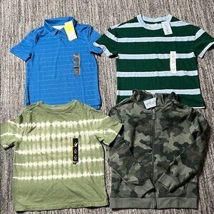 Cat & Jack & All In Motion, Green and Blue Boy’s T-Shirt 4 Pieces Set Size S 6/7